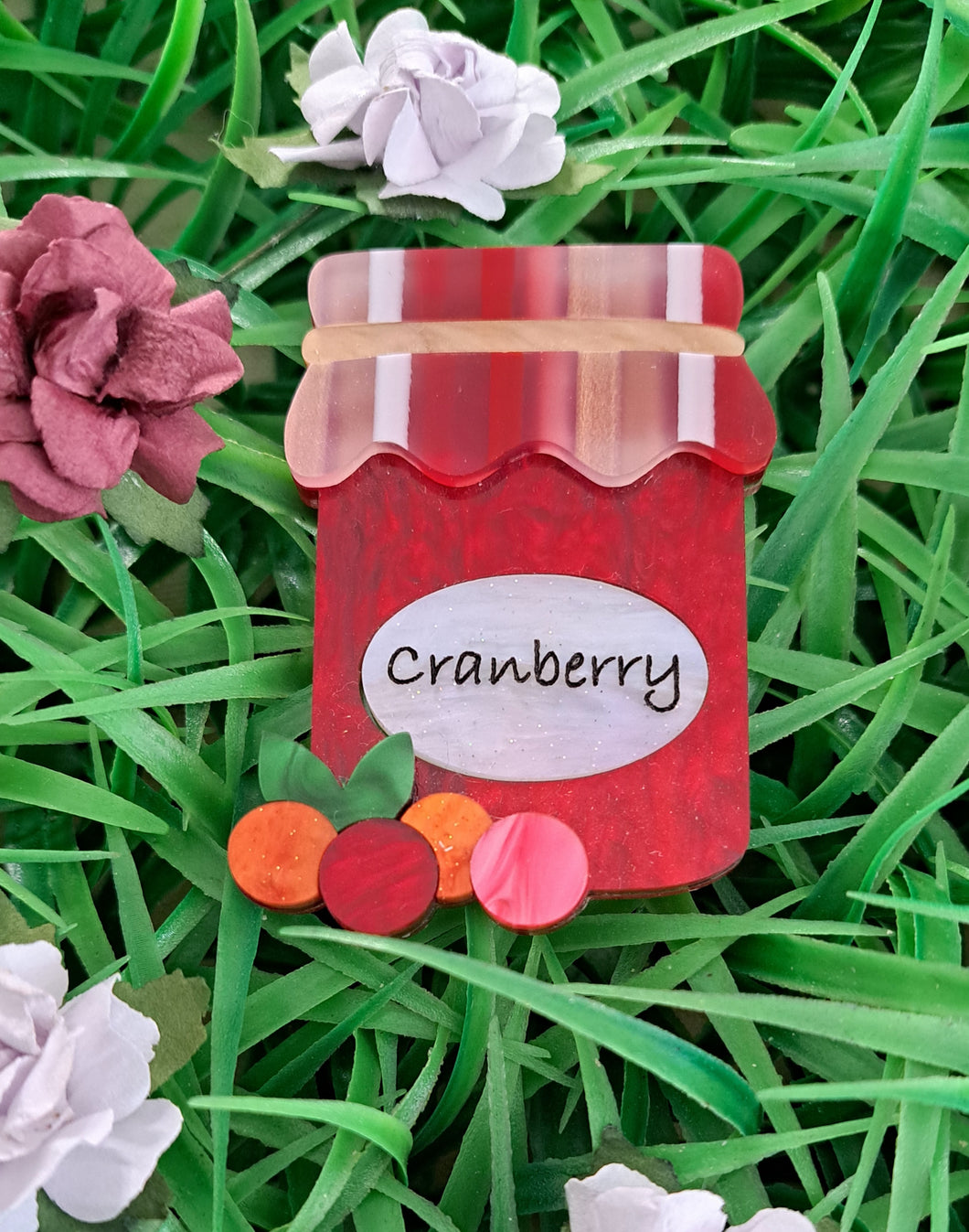 Cranberry Sauce brooch