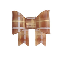 Load image into Gallery viewer, Brown Tartan Bow Brooch
