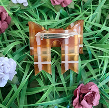 Load image into Gallery viewer, Brown Tartan Bow Brooch
