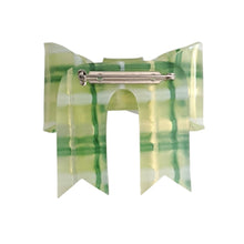Load image into Gallery viewer, Green Tartan Bow Brooch
