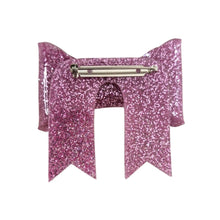 Load image into Gallery viewer, Pink Glitter Bow Brooch
