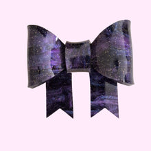 Load image into Gallery viewer, Purple Marble Glitter Bow Brooch
