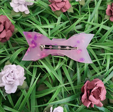 Load image into Gallery viewer, Purple Petal Bow Tie Brooch
