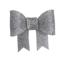 Load image into Gallery viewer, Silver Glitter Bow Brooch
