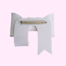 Load image into Gallery viewer, Large White Bow Brooch
