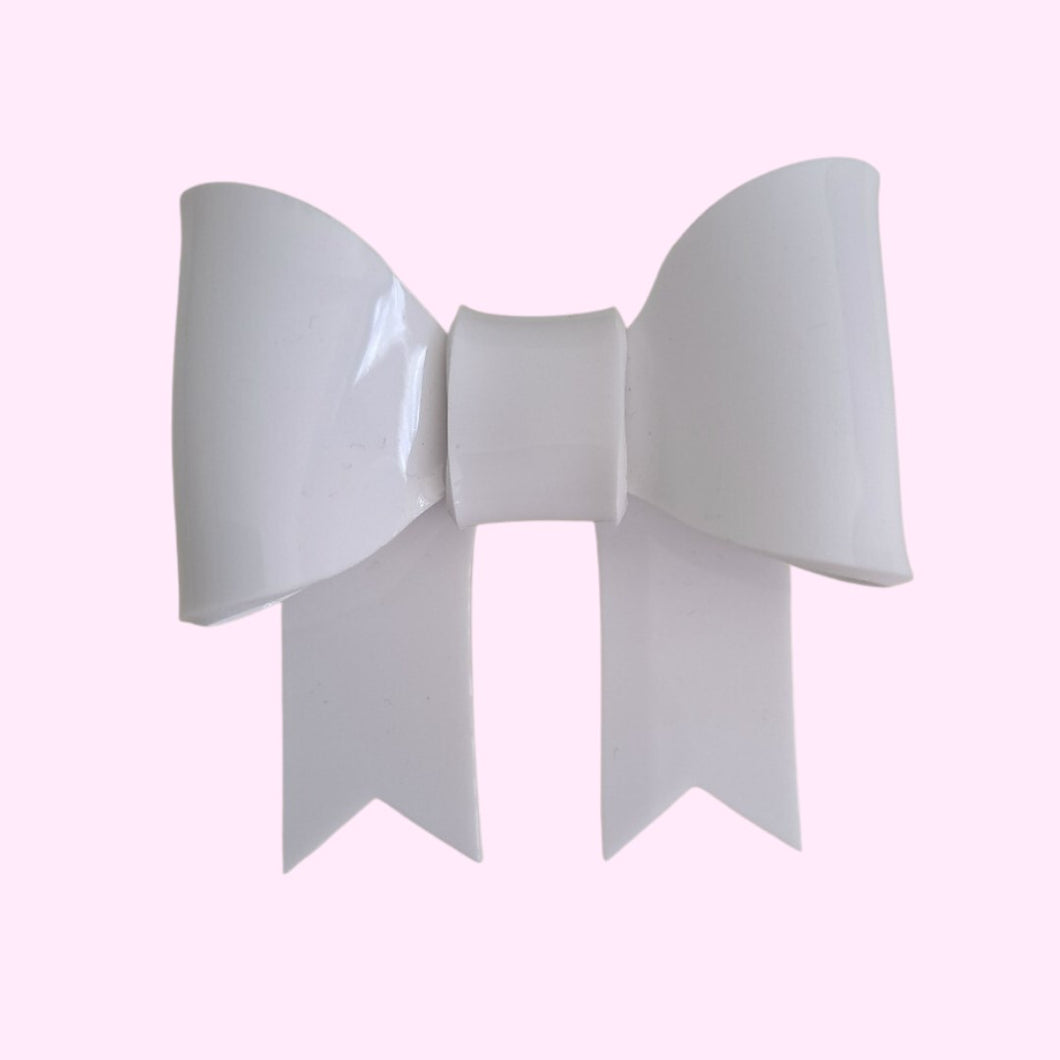 Large White Bow Brooch