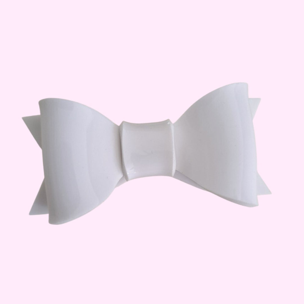 Large White Bow Tie Brooch