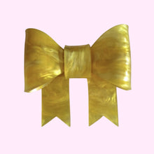 Load image into Gallery viewer, Yellow Marble Bow Brooch
