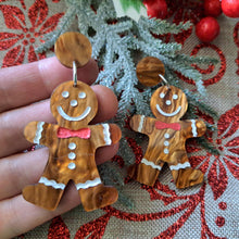 Load image into Gallery viewer, Gingerbread man earrings
