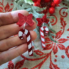 Load image into Gallery viewer, Candy Cane Dangles with Bow
