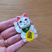 Load image into Gallery viewer, Maneki-Neko Lucky Cat Brooch
