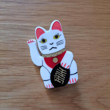 Load image into Gallery viewer, Maneki-Neko Lucky Cat Brooch
