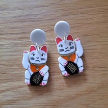 Load image into Gallery viewer, Maneki-Neko Lucky Cat Earrings
