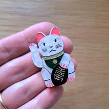 Load image into Gallery viewer, Mini Maneki-Neko Lucky Cat Brooch

