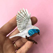 Load image into Gallery viewer, Flying Blue Bird Brooch
