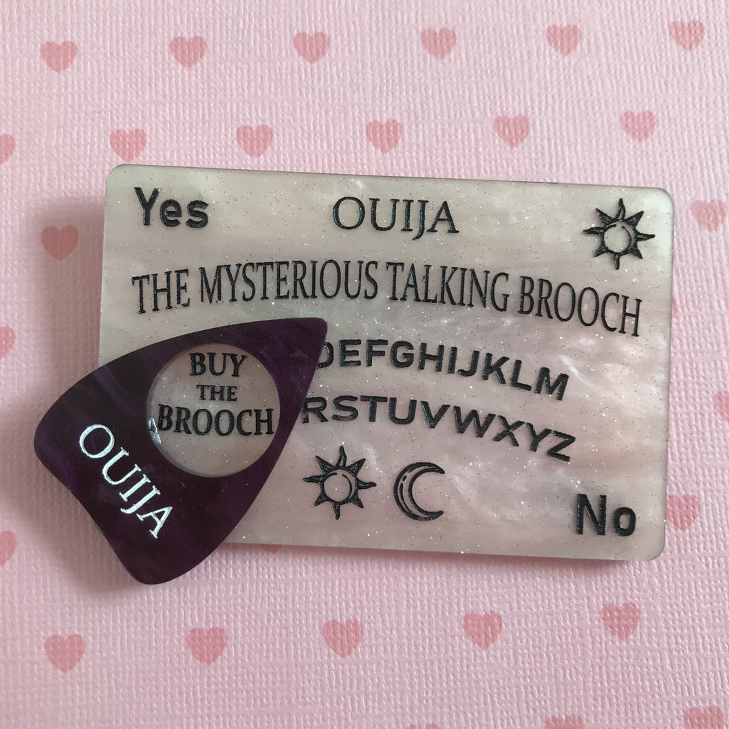 SALE 30% off - Bad Influence Ouija Board - White and purple